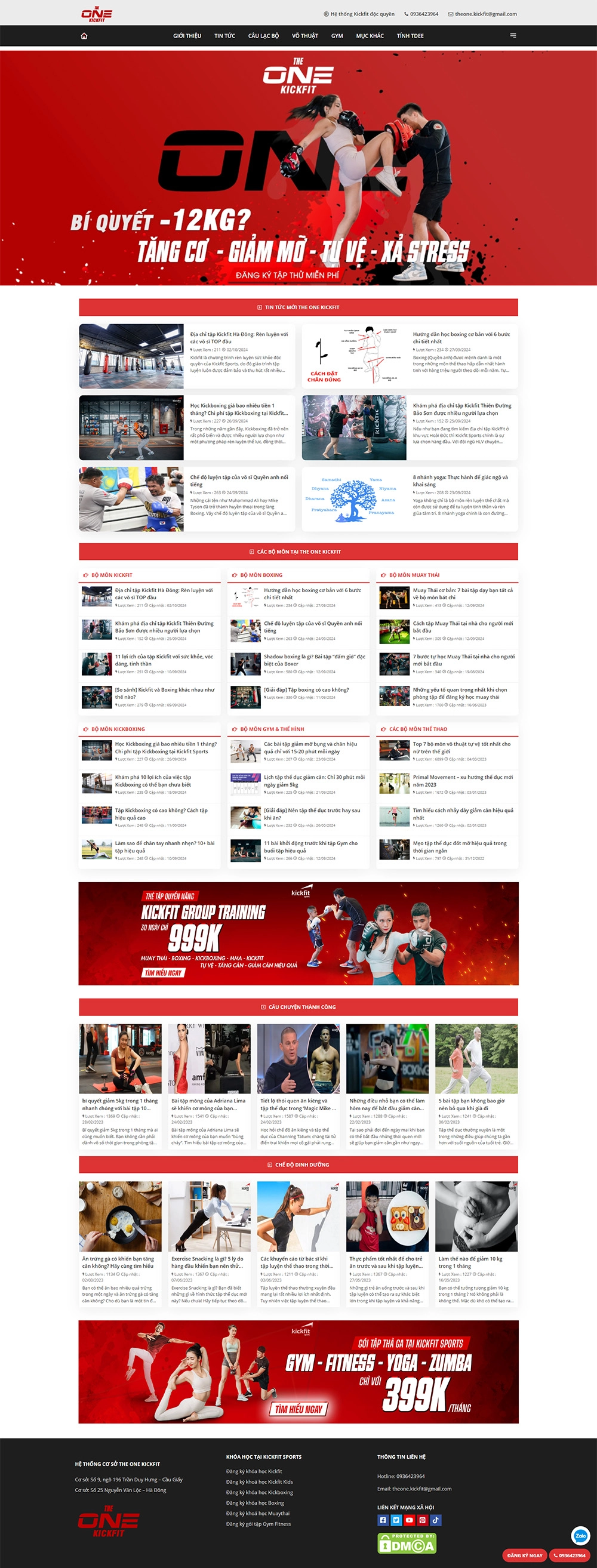 The One Kickfit - Mẫu website HDWEBS