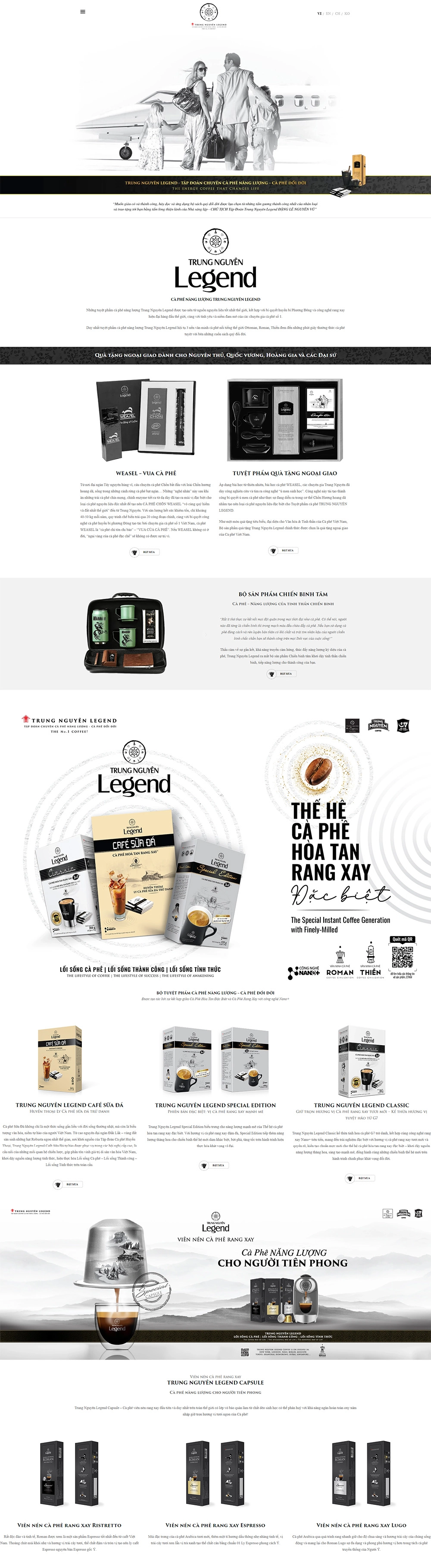 Trung Nguyên Legend - Mẫu website HDWEBS