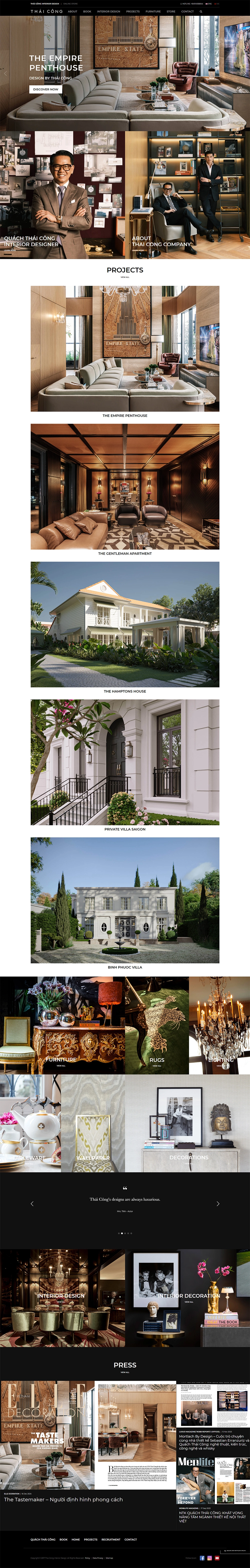 Thái Công - Thiết kế nội thất - The world of luxury Interior & Furniture - Mẫu website HDWEBS