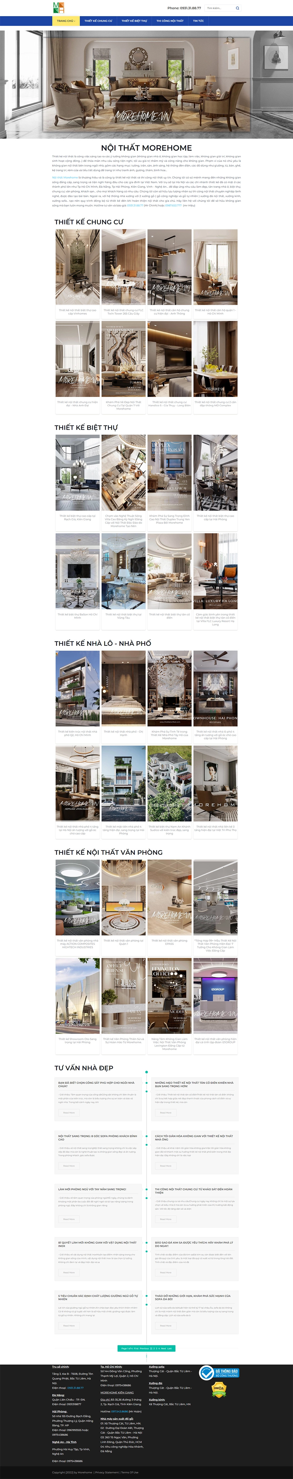 Homemore - Thiết kế thi công nội thất - Mẫu website HDWEBS