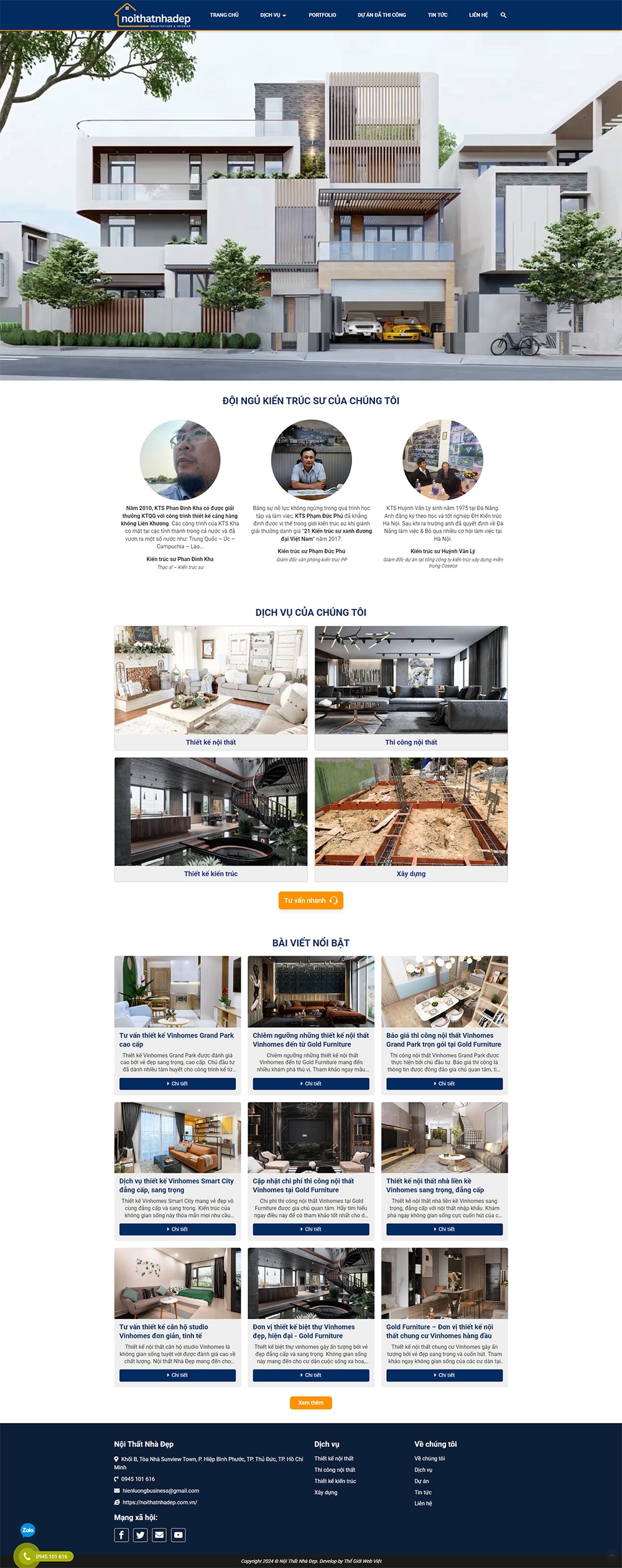 Nội thất Nhà Đẹp - Architecture & Interior - Mẫu website HDWEBS