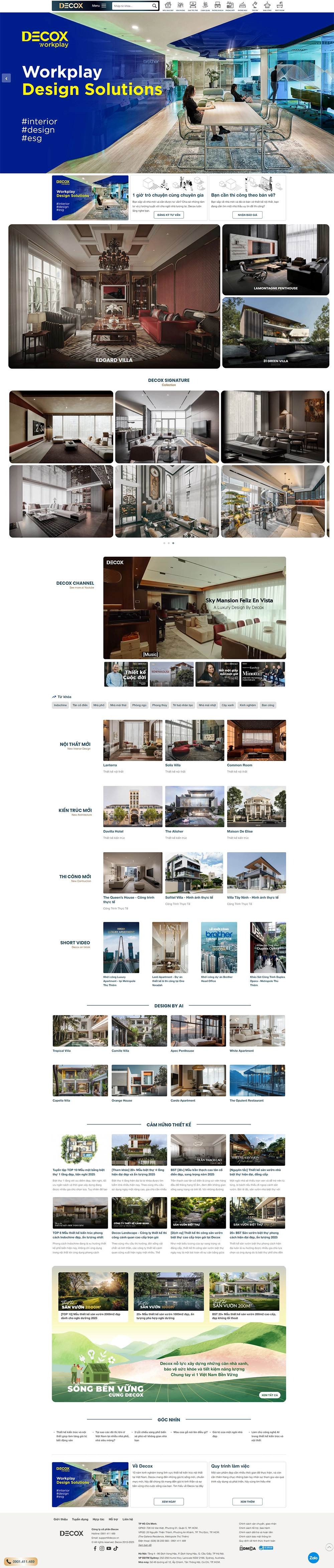 Decox - Nhà phát triển dự án, Thiết kế kiến trúc & nội thất - Mẫu website HDWEBS