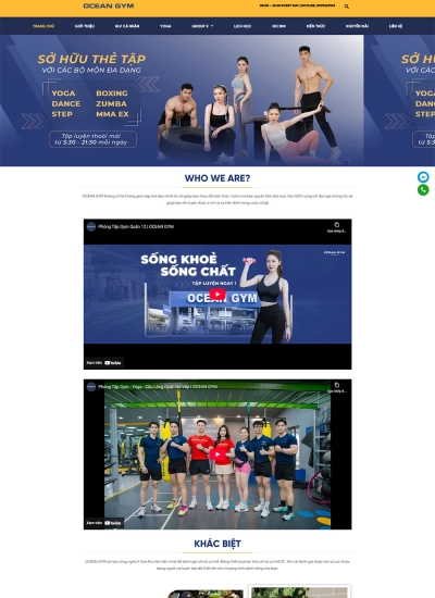 Ocean Gym - Mẫu website HDWEBS