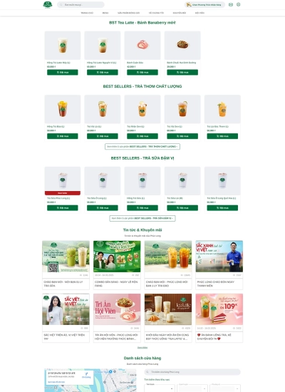 Phúc Long Coffee & Tea - Mẫu website HDWEBS