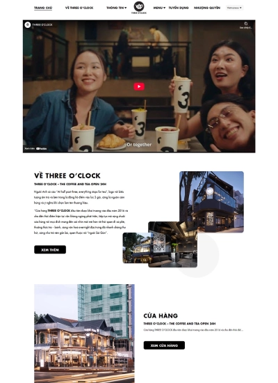 THREE O'CLOCK - Mẫu website HDWEBS