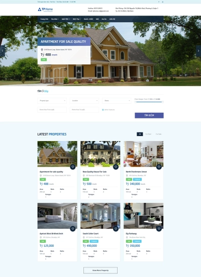 TPHome - Bất động sản trung tâm Sài Gòn - Mẫu website HDWEBS