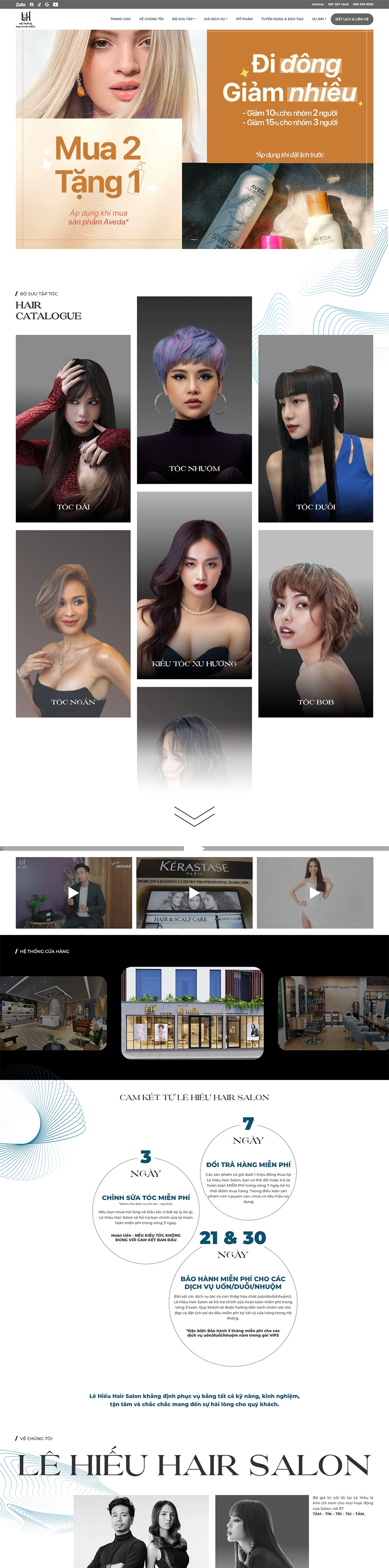 Lê Hiếu Salon - Mẫu website HDWEBS