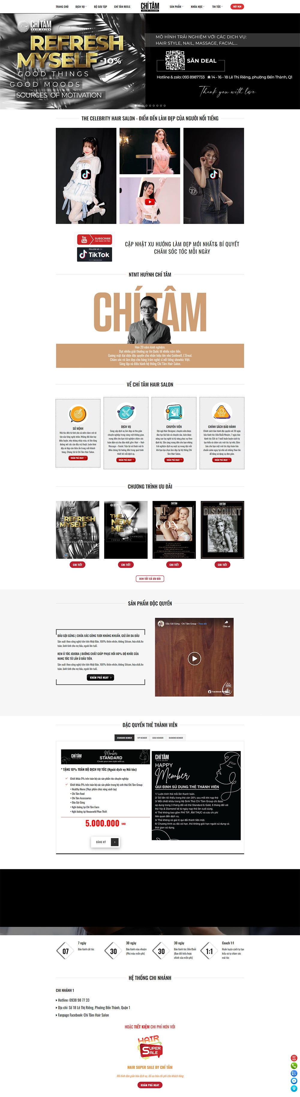 Chí Tâm Hair Salon - Mẫu website HDWEBS