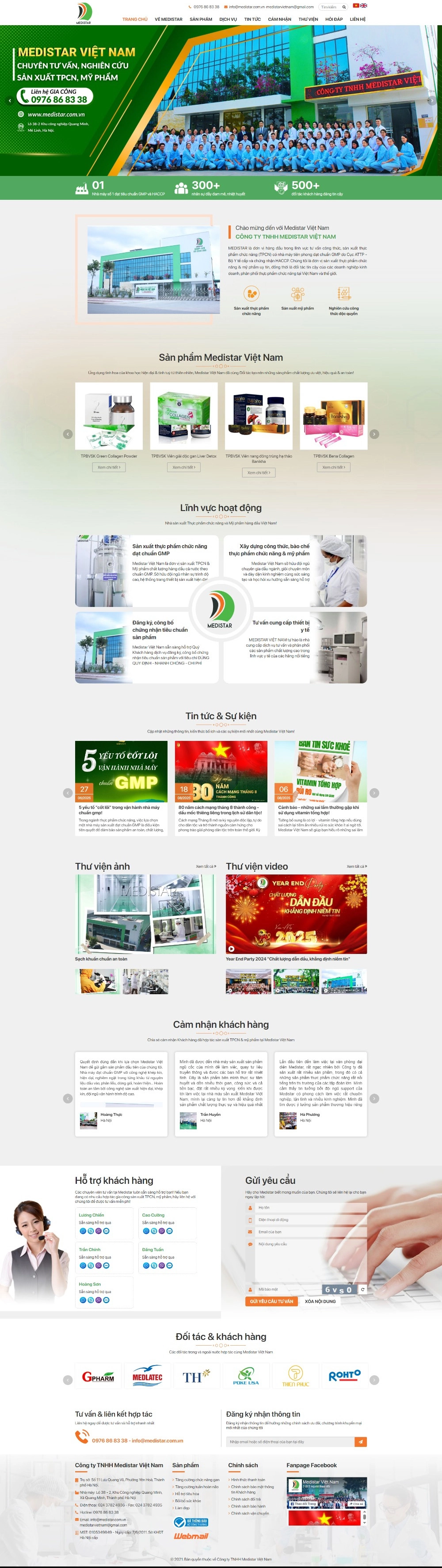 Medistar Vietnam - Nhà máy sản xuất TPCN & Mỹ phẩm - Mẫu website HDWEBS