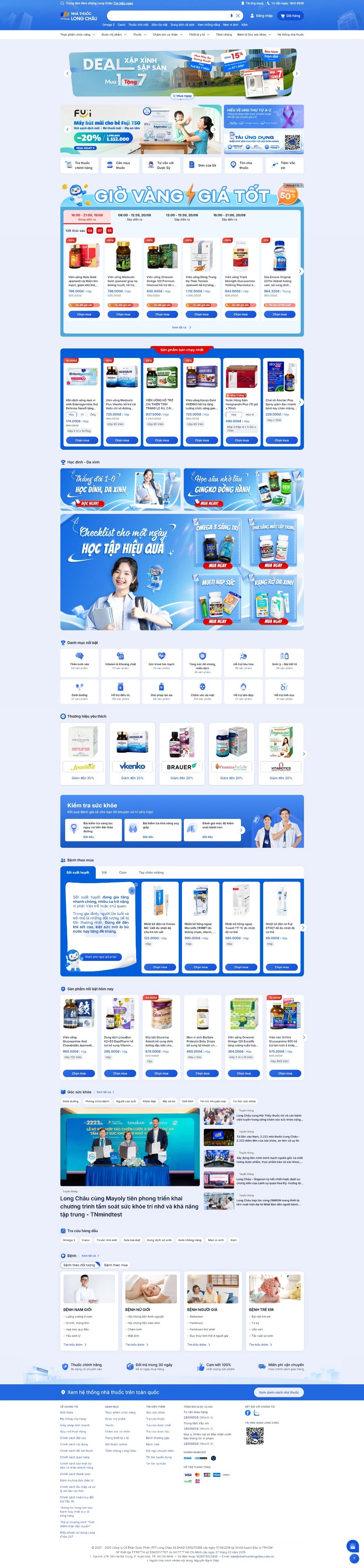 Long Châu - Hệ thống chuỗi nhà thuốc - Mẫu website HDWEBS