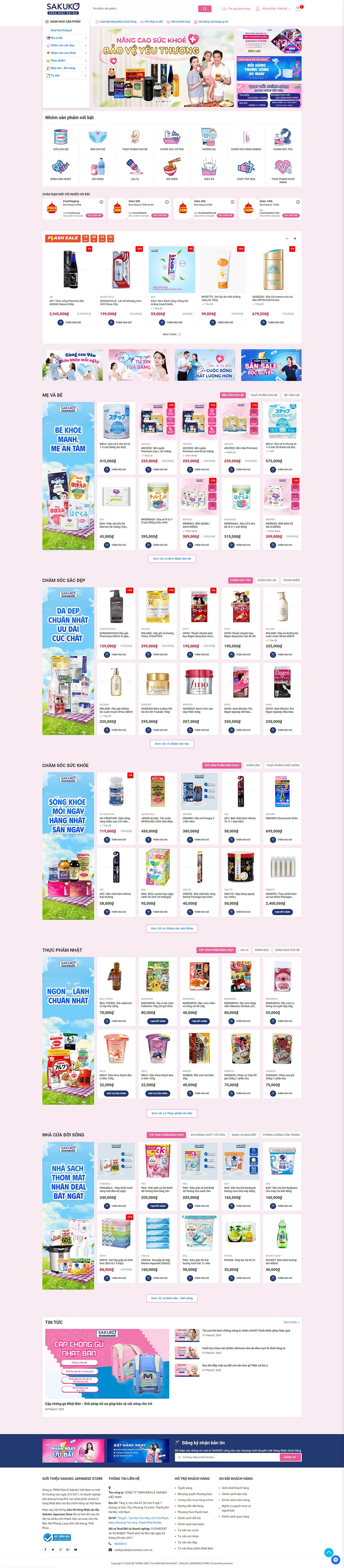 Sakuko Japan Store - Hệ thống siêu thị hàng nội địa Nhật - Mẫu website HDWEBS