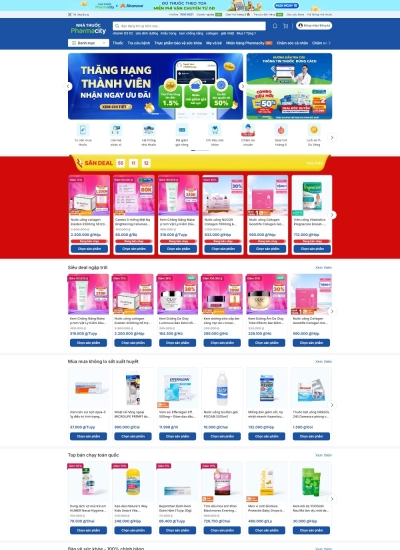 Pharmacity - Hệ thống nhà thuốc Online - Mẫu website HDWEBS