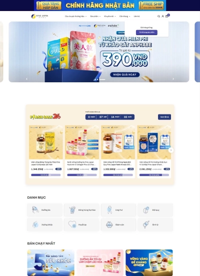 Fine Japan Vietnam - Health & Beauty - Mẫu website HDWEBS