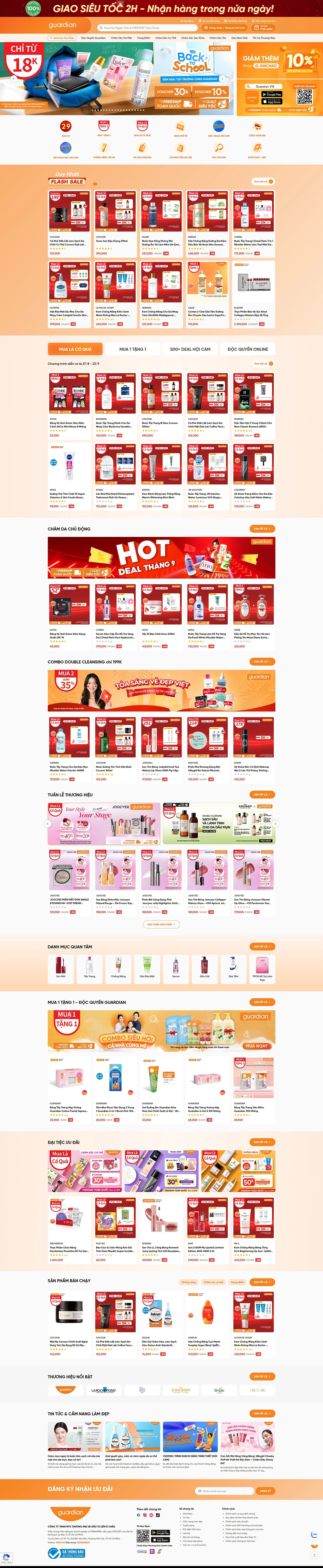 Guardian - Mua sắm Online sức khỏe và làm đẹp - Mẫu website HDWEBS