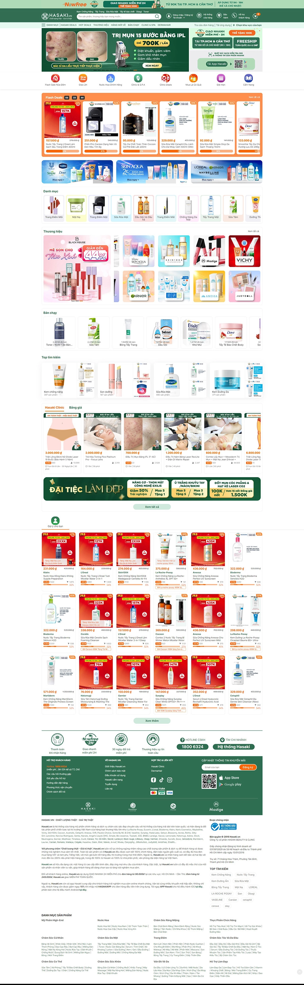 Hasaki - Mỹ phẩm & Clinic - Mẫu website HDWEBS