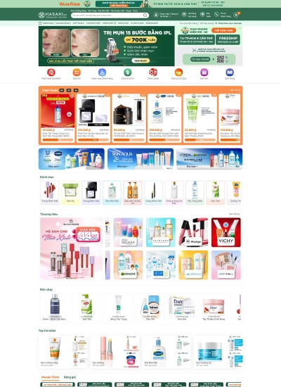 Hasaki - Mỹ phẩm & Clinic - Mẫu website HDWEBS