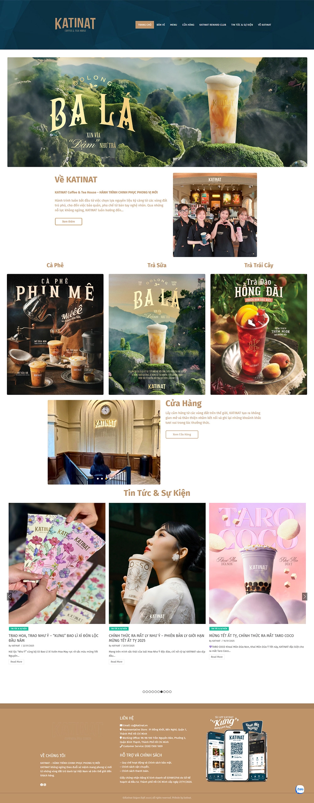 Katinat - Coffee & Tea House - Mẫu website HDWEBS