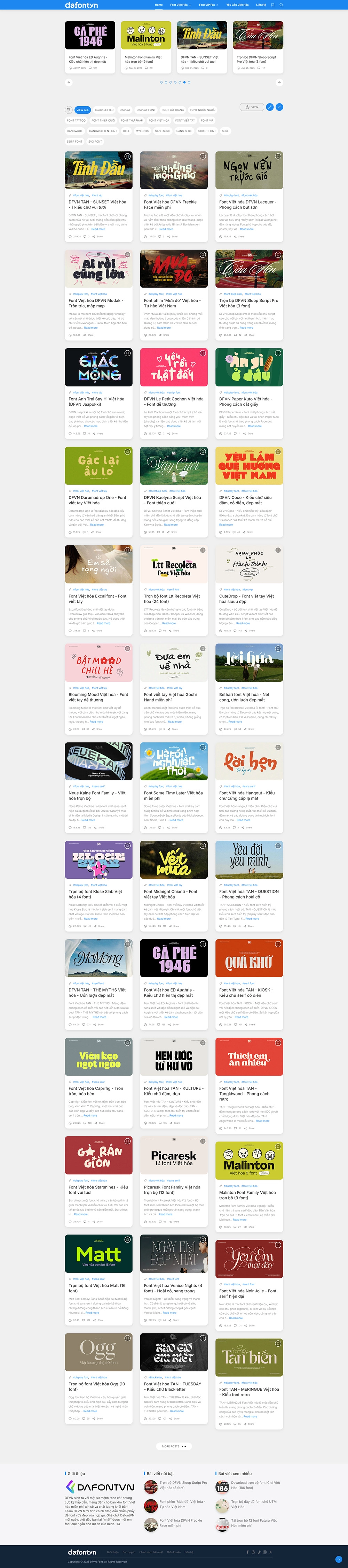 DFVN - Font Việt hóa xịn xò - Mẫu website HDWEBS