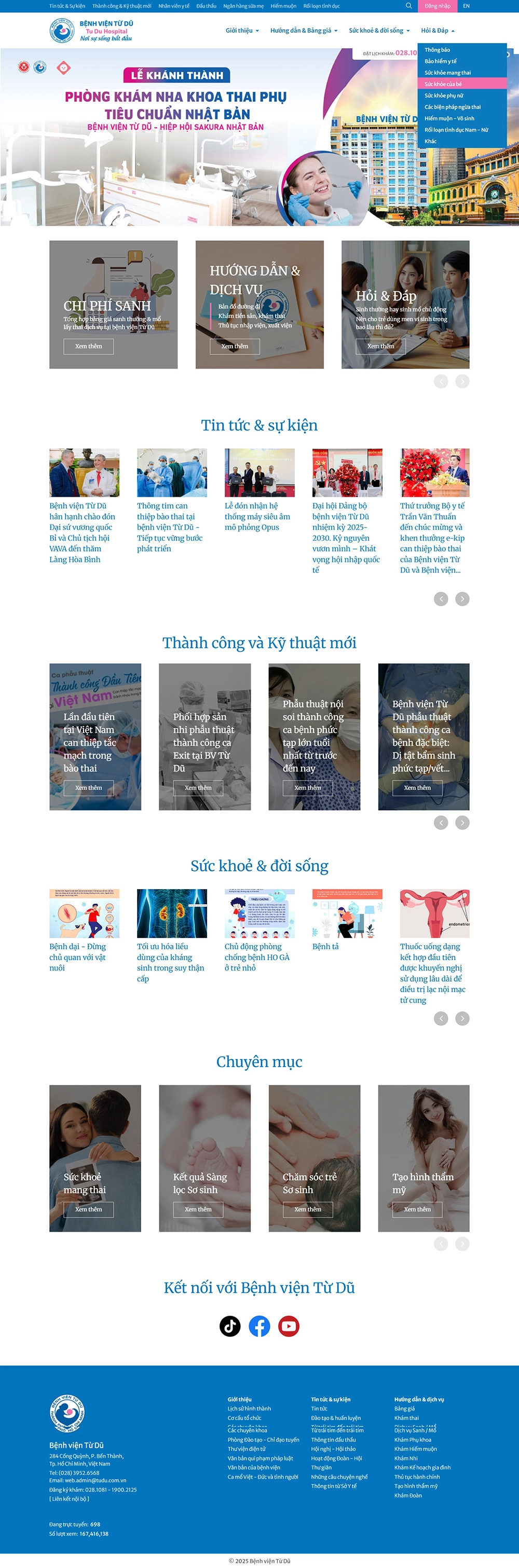 BV Từ Dũ - Mẫu website HDWEBS