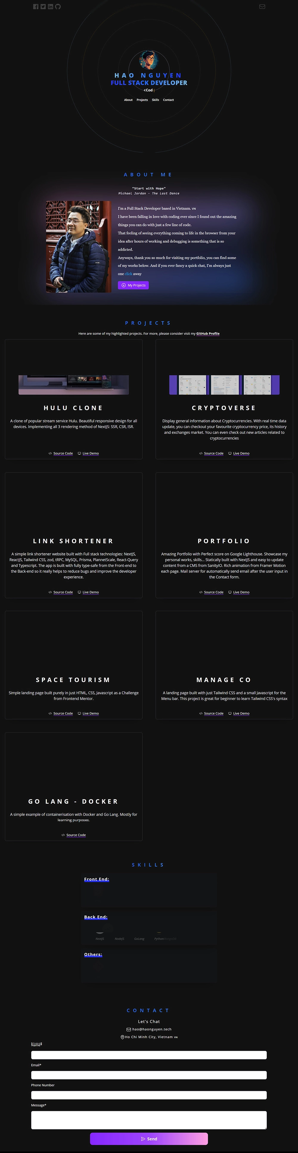 Hao Nguyen - Mẫu website HDWEBS