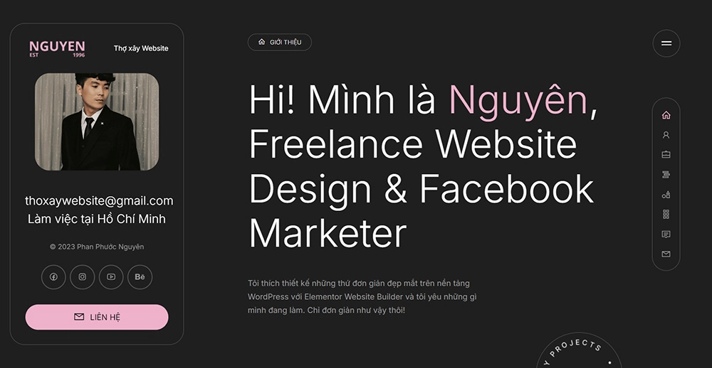 Nguyen Phan - Thợ xây website - Mẫu website HDWEBS
