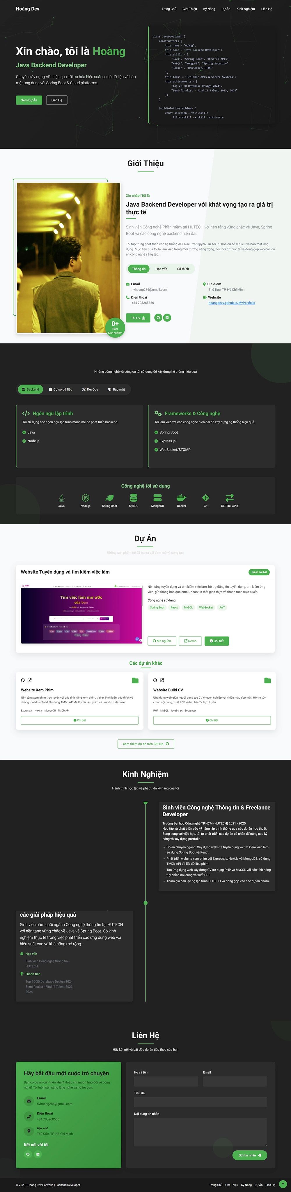 Hoàng Dev - Mẫu website HDWEBS
