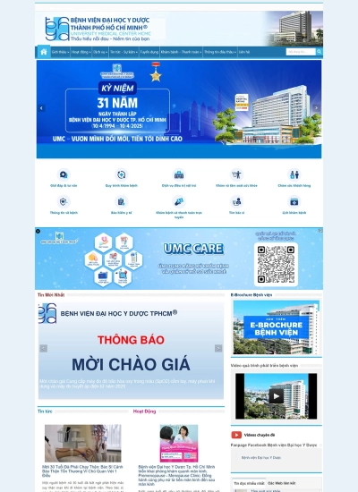 BV Đại học Y Dược - Mẫu website HDWEBS