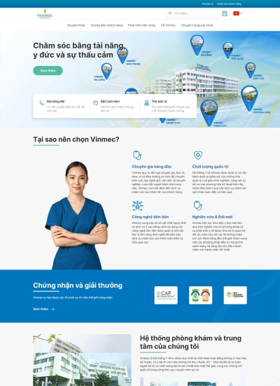 Vinmec - Hệ thống bệnh viện Quốc tế - Mẫu website HDWEBS