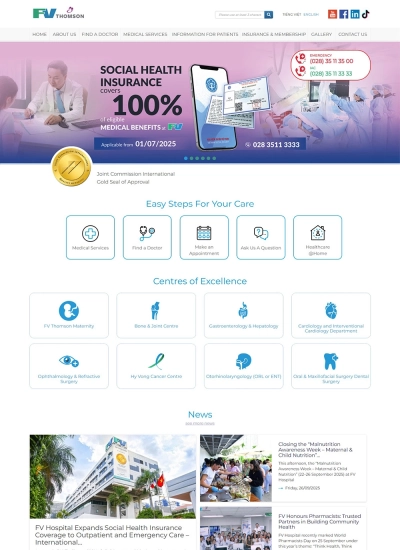 BV Pháp Việt - Mẫu website HDWEBS