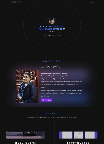 Hao Nguyen - Mẫu website HDWEBS