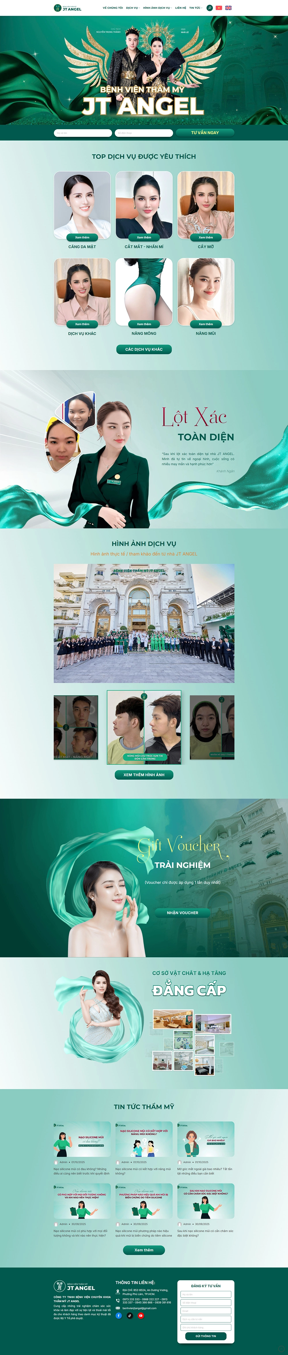 JT Angel - Bệnh viện Thẩm mỹ - Mẫu website HDWEBS