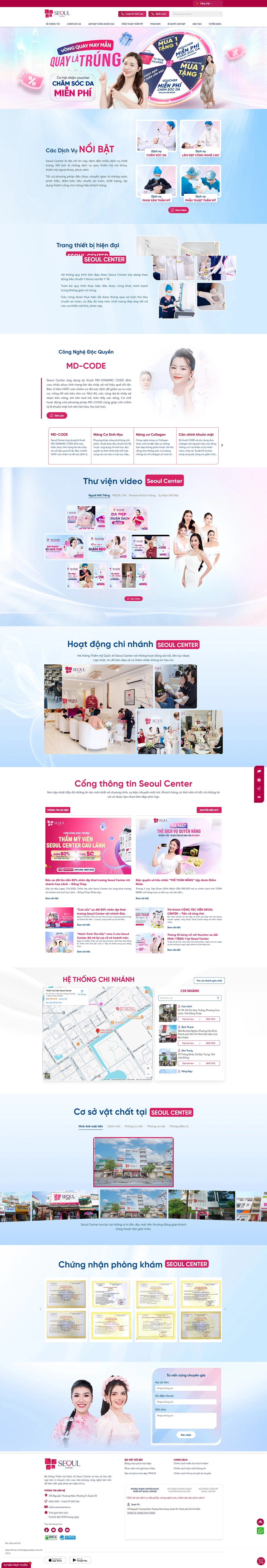 Seoul Center - Hệ thống Thẩm Mỹ Viện toàn Quốc - Mẫu website HDWEBS