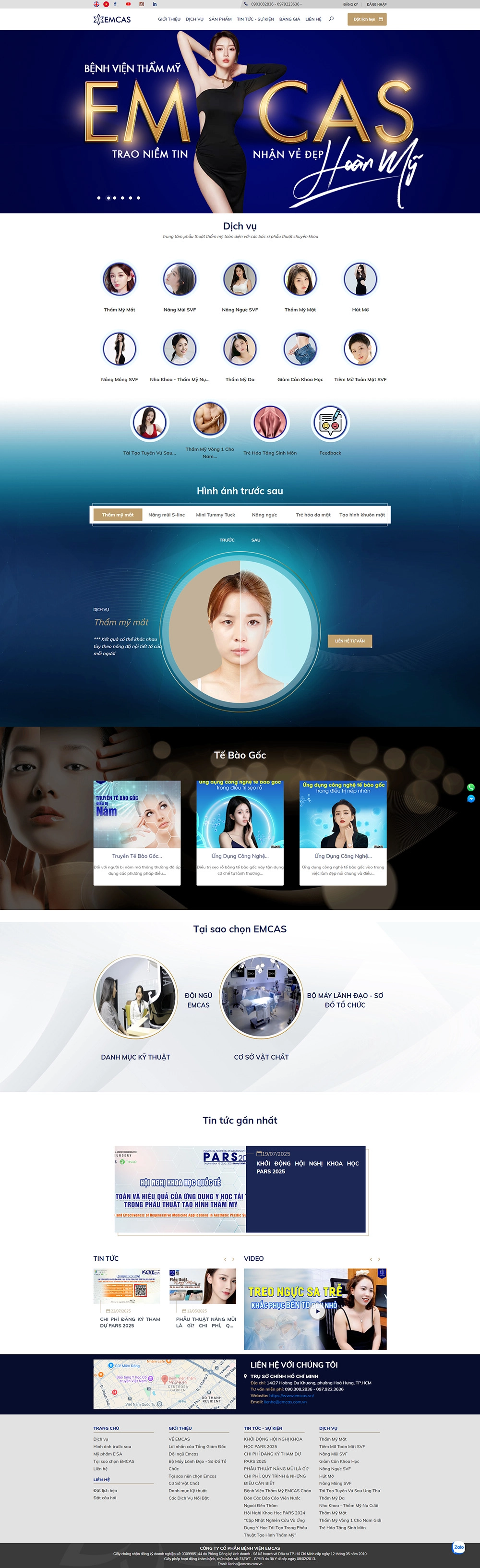 EMCAS - Bệnh viện Thẩm Mỹ - Mẫu website HDWEBS