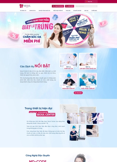 Seoul Center - Hệ thống Thẩm Mỹ Viện toàn Quốc - Mẫu website HDWEBS