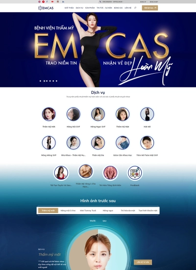 EMCAS - Bệnh viện Thẩm Mỹ - Mẫu website HDWEBS