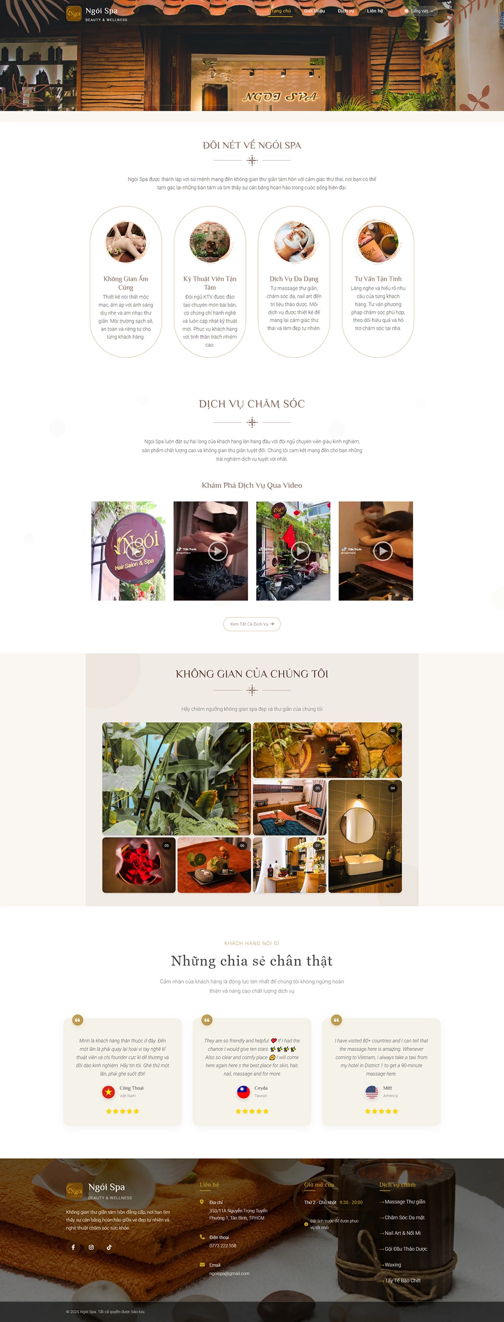 Ngói Spa - Beauty & Wellness - Mẫu website HDWEBS