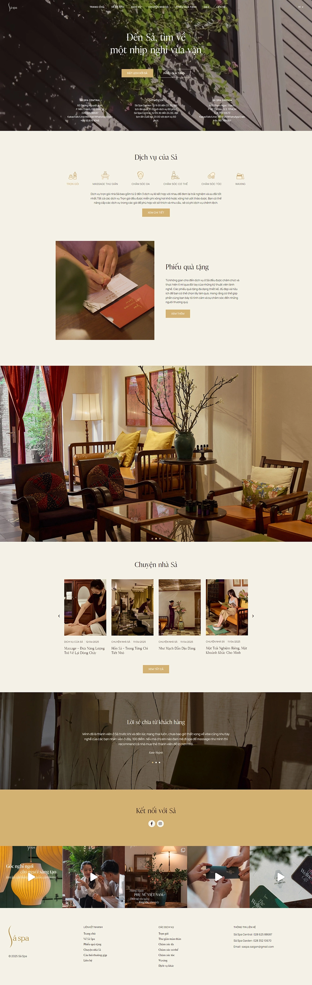 Sả Spa - Mẫu website HDWEBS