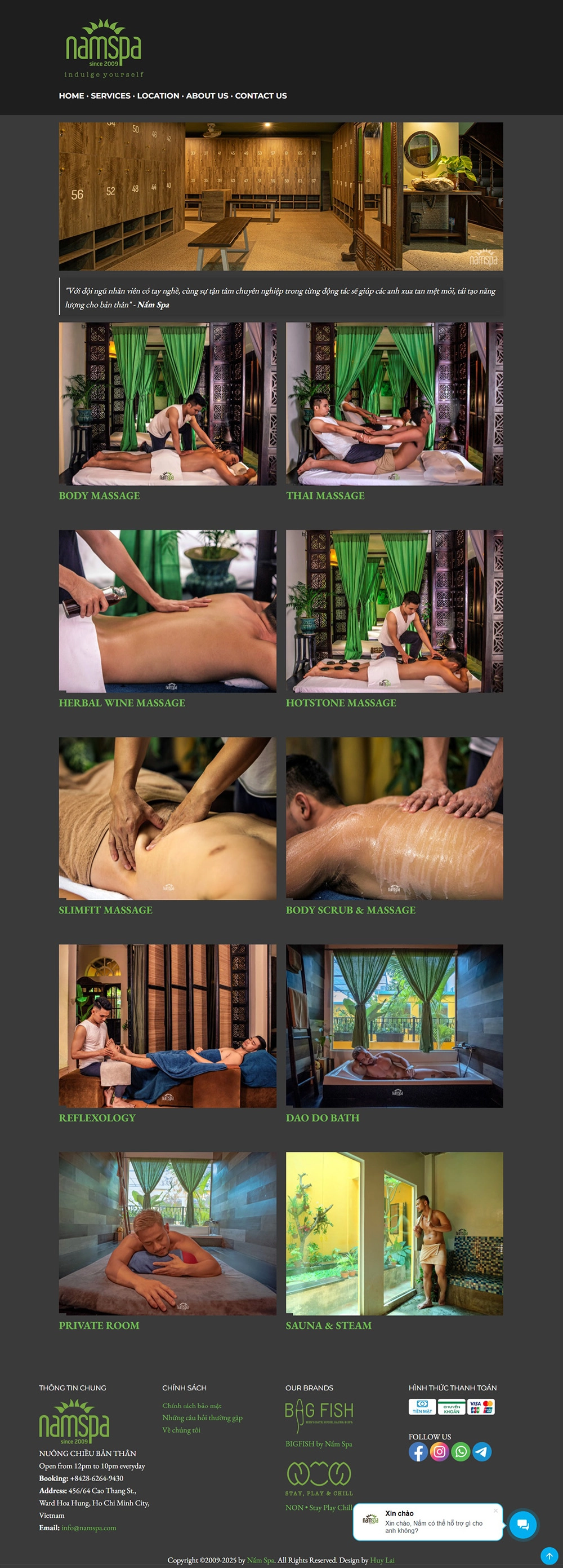 Nấm Spa - Mẫu website HDWEBS