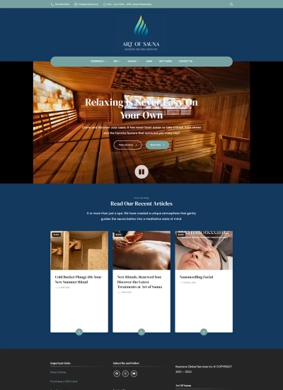Art of Sauna - Mẫu website HDWEBS