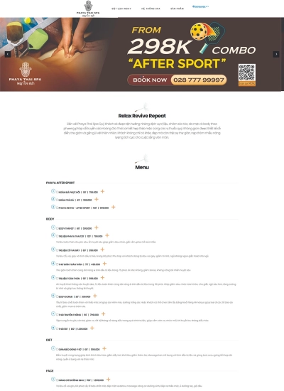 Phaya Thai Spa - Mẫu website HDWEBS