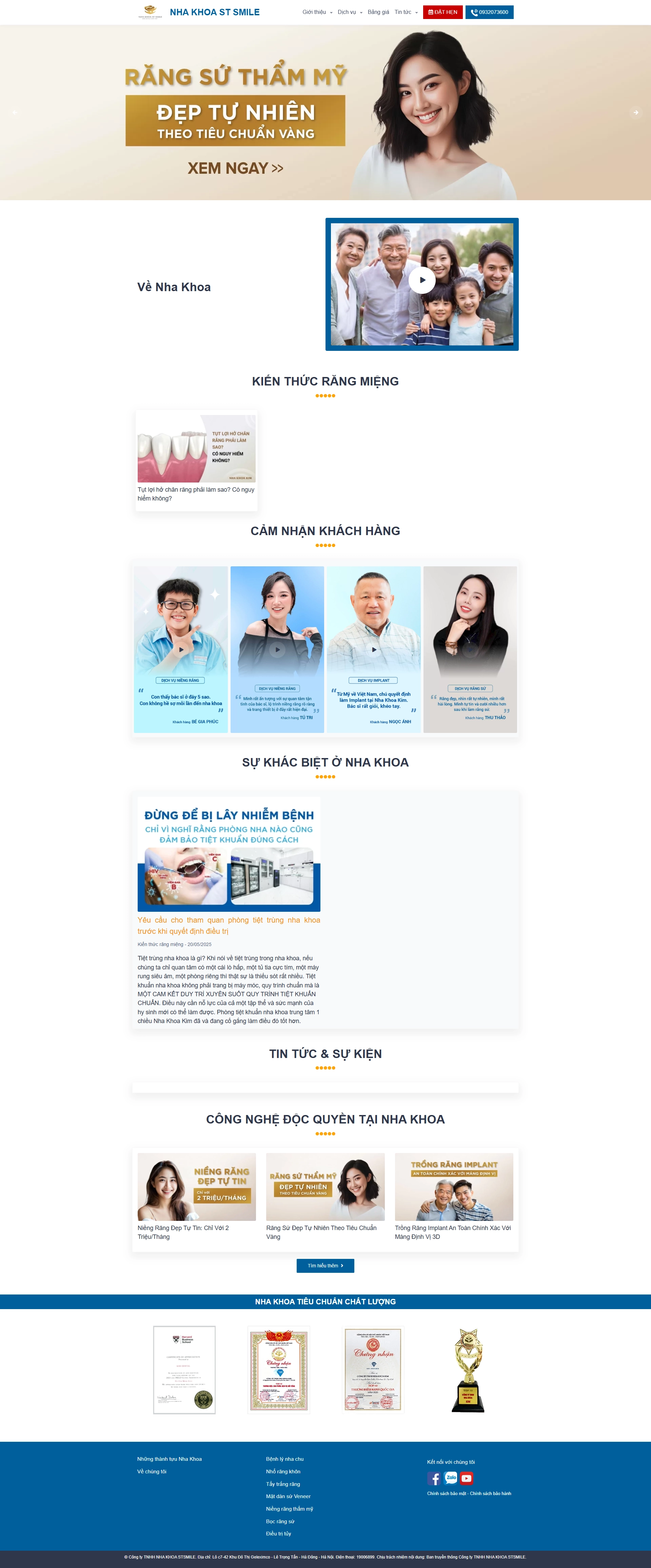 NHA KHOA ST SMILE - Mẫu website HDWEBS