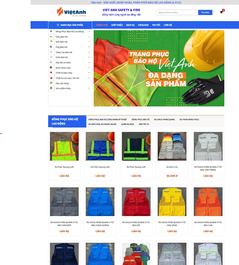 Bảo Hộ Lao Động Việt Anh - Mẫu website HDWEBS