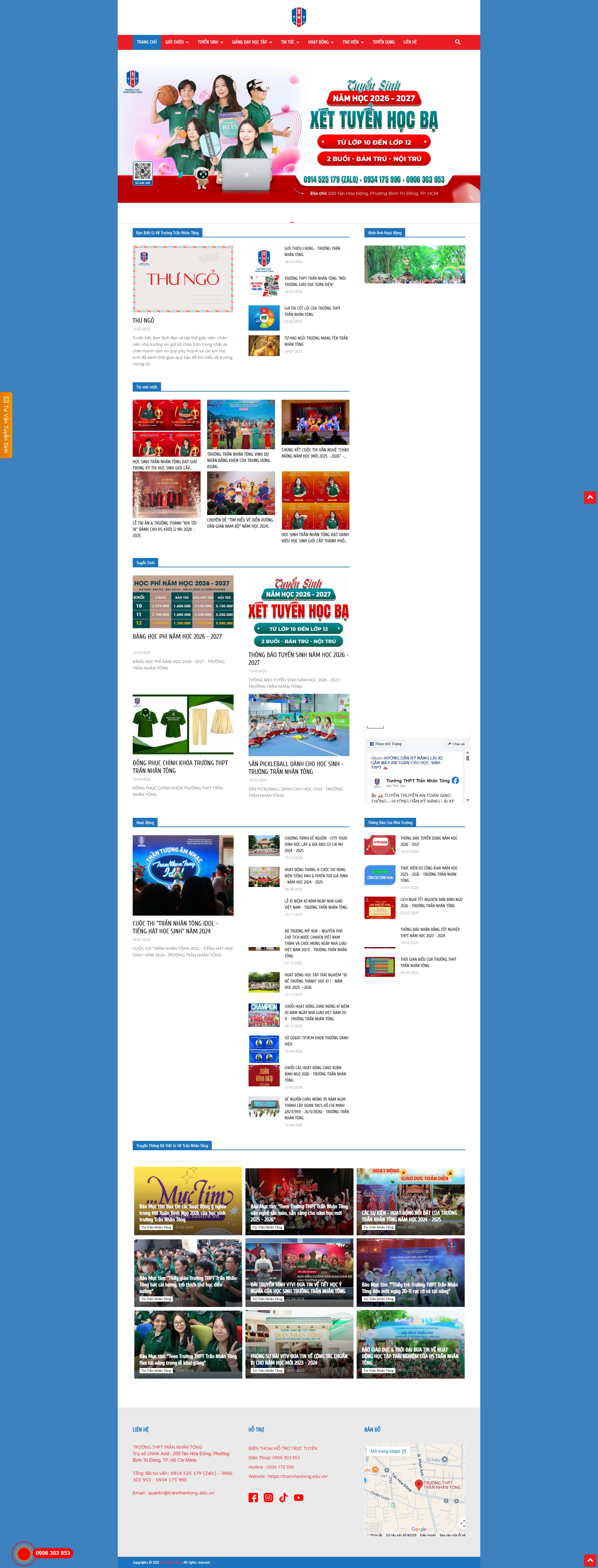 Trường THPT Trần Nhân Tông - Mẫu website HDWEBS