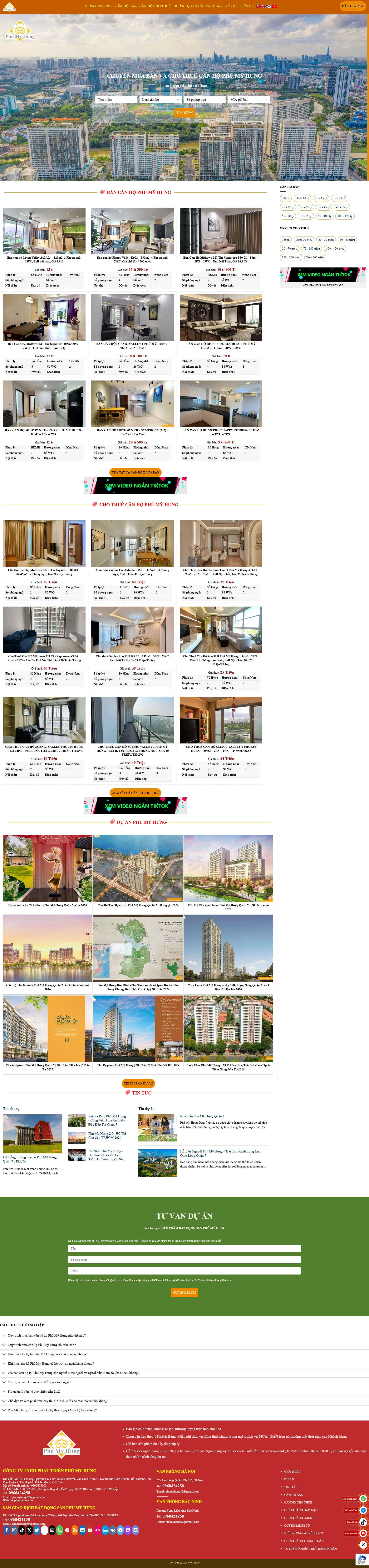 Mua bán cho thuê căn hộ Phú mỹ hưng - Mẫu website HDWEBS