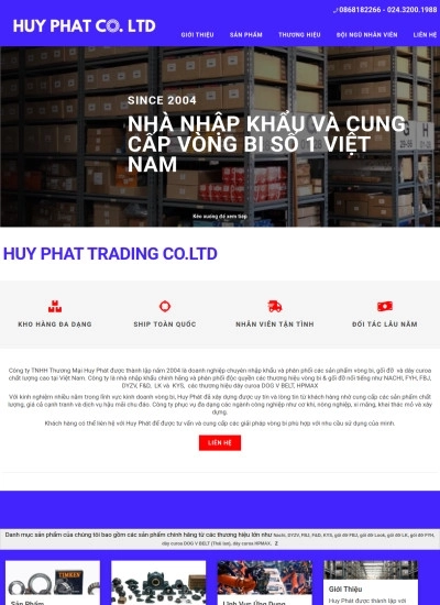Website đại lý phụ tùng công nghiệp — Huy Phát - Mẫu website HDWEBS