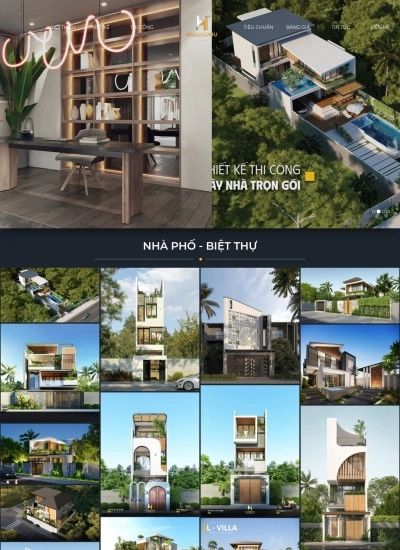 Website thiết kế thi công nhà phố biệt thự — Hoàng Phú - Mẫu website HDWEBS