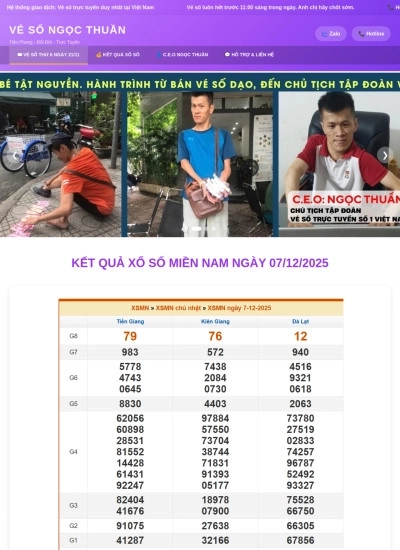 Website đại lý vé số dịch vụ — Ngọc Thuần - Mẫu website HDWEBS
