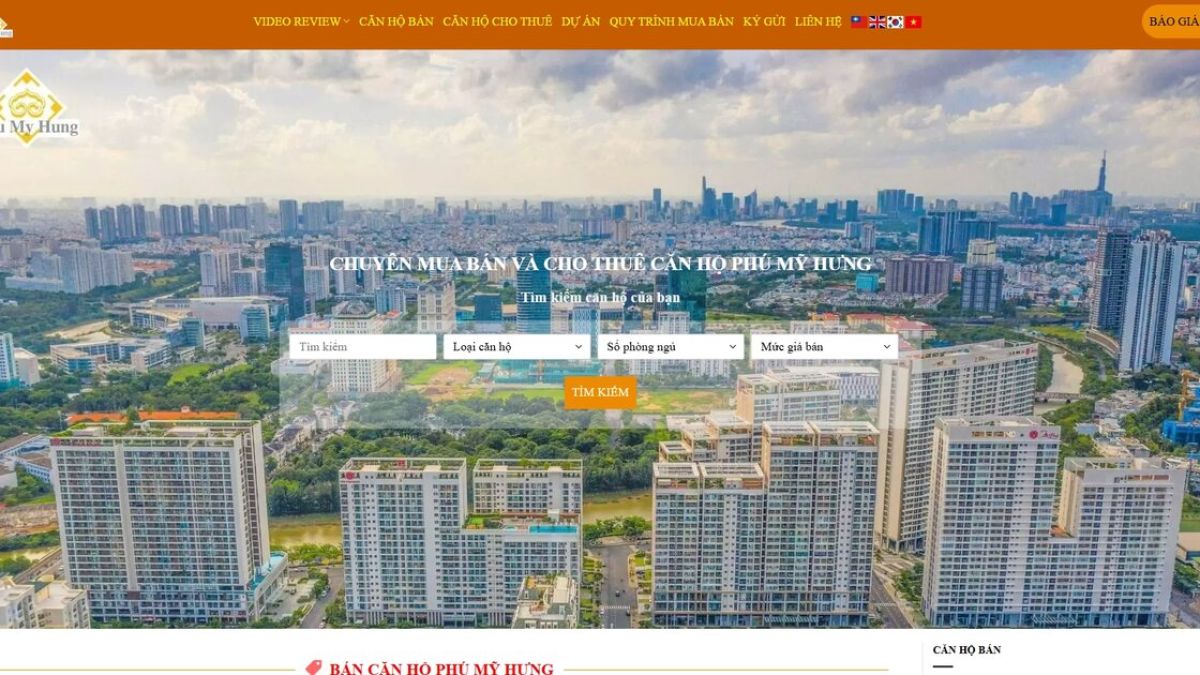 Website mua bán và cho thuê căn hộ — dự án Phú Mỹ Hưng Quận 7