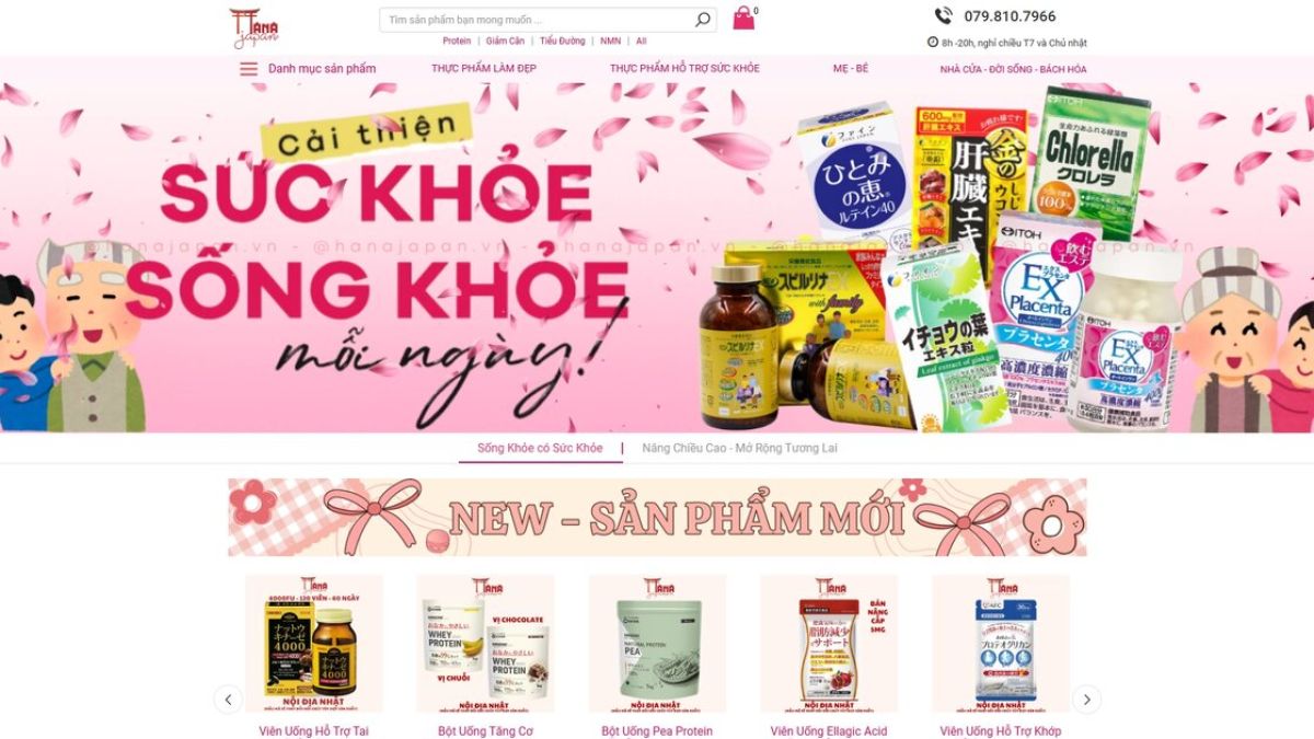 Website thương mại điện tử hàng Nhật nội địa — dự án Hana Japan
