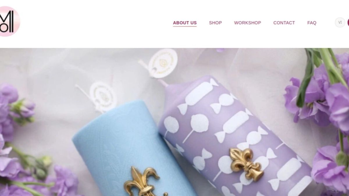 Website thương hiệu nến thủ công bán quốc tế — dự án MOI Lil Studio